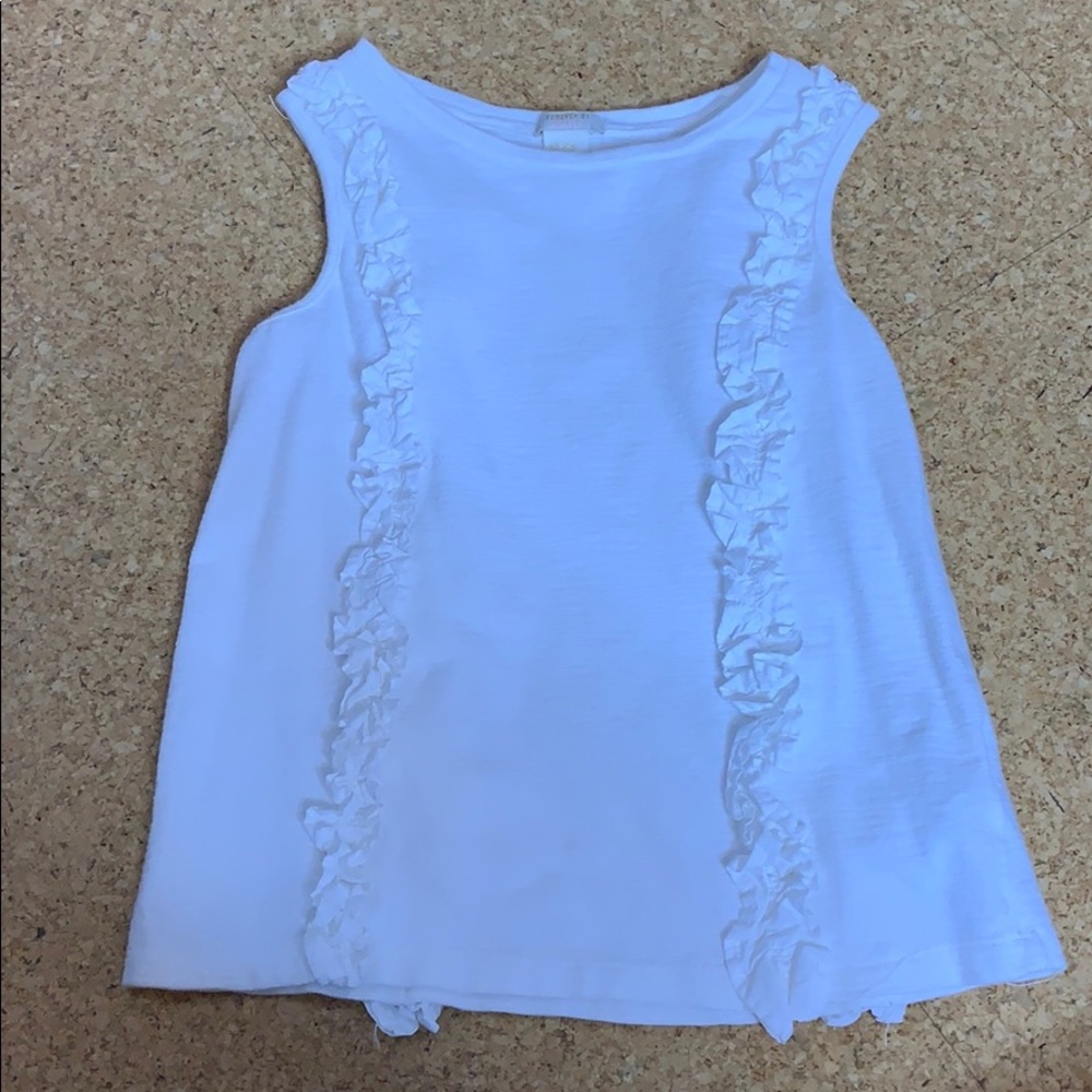 White ruffled tank